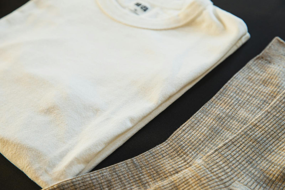 Folded premium men's t-shirt in flat lay style