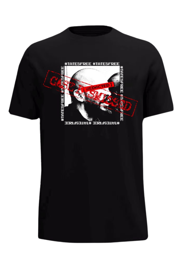 Tates Free front view Top G men's t shirt