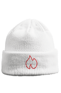 FIREBLOOD Beanie White detail Fireblood beanie