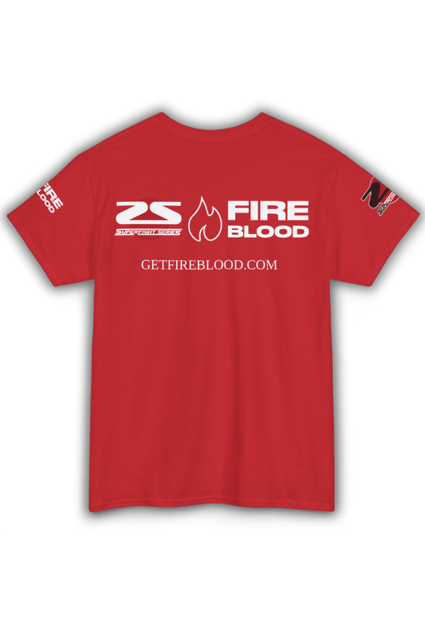 SFS x FIREBLOOD Fight Tee close-up Fireblood men's t shirt
