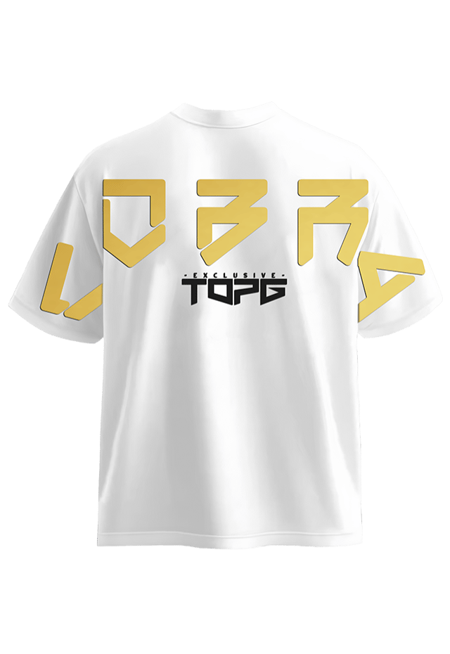 Cobra Shield Tee White Gold back view Top G men's t shirt