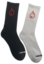 FIREBLOOD Sports Socks Black front view Fireblood sports socks
