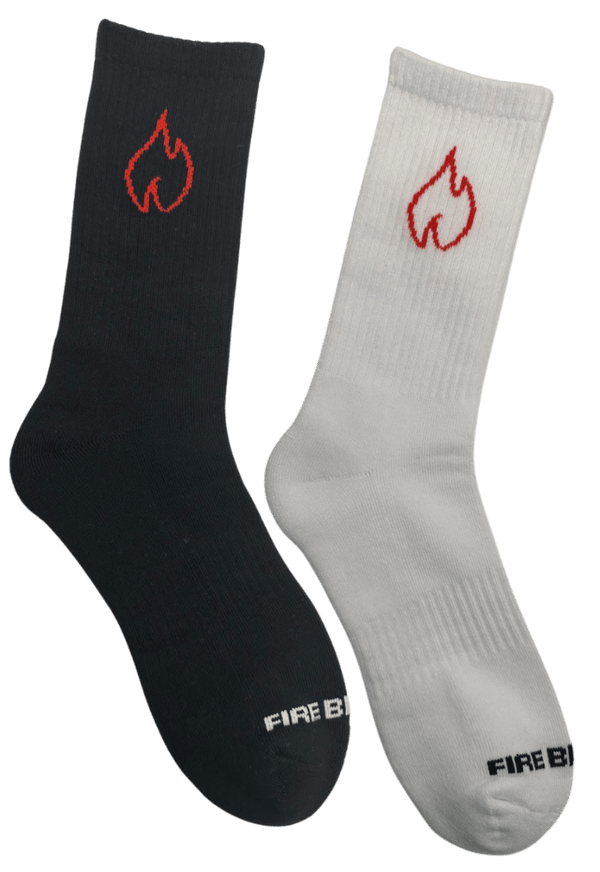 FIREBLOOD Sports Socks Black front view Fireblood sports socks