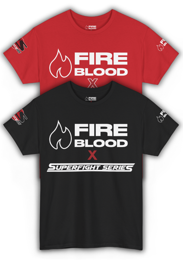 SFS x FIREBLOOD Fight Tee front view Fireblood men's t shirt