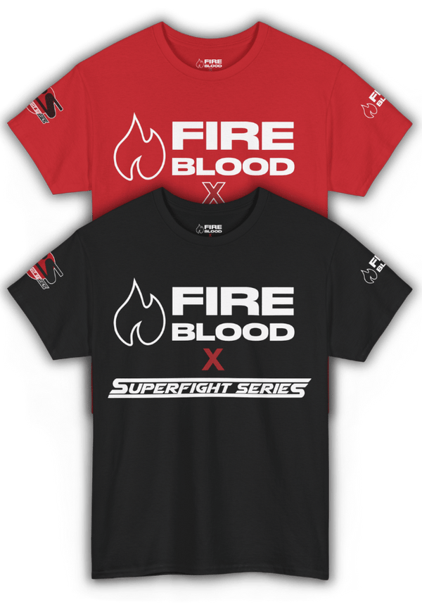 SFS x FIREBLOOD Fight Tee front view Fireblood men's t shirt
