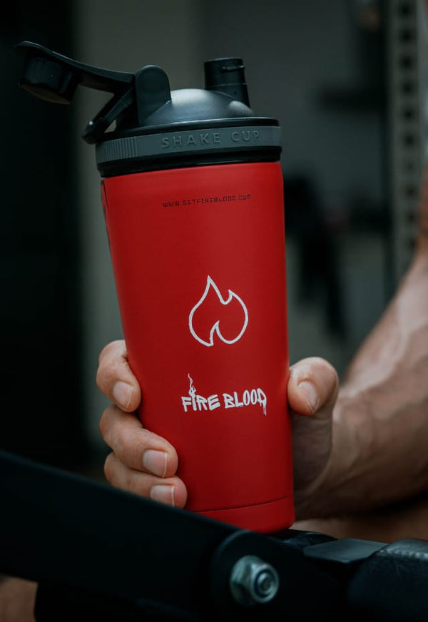FIREBLOOD SHAKER side view Fireblood protein shaker