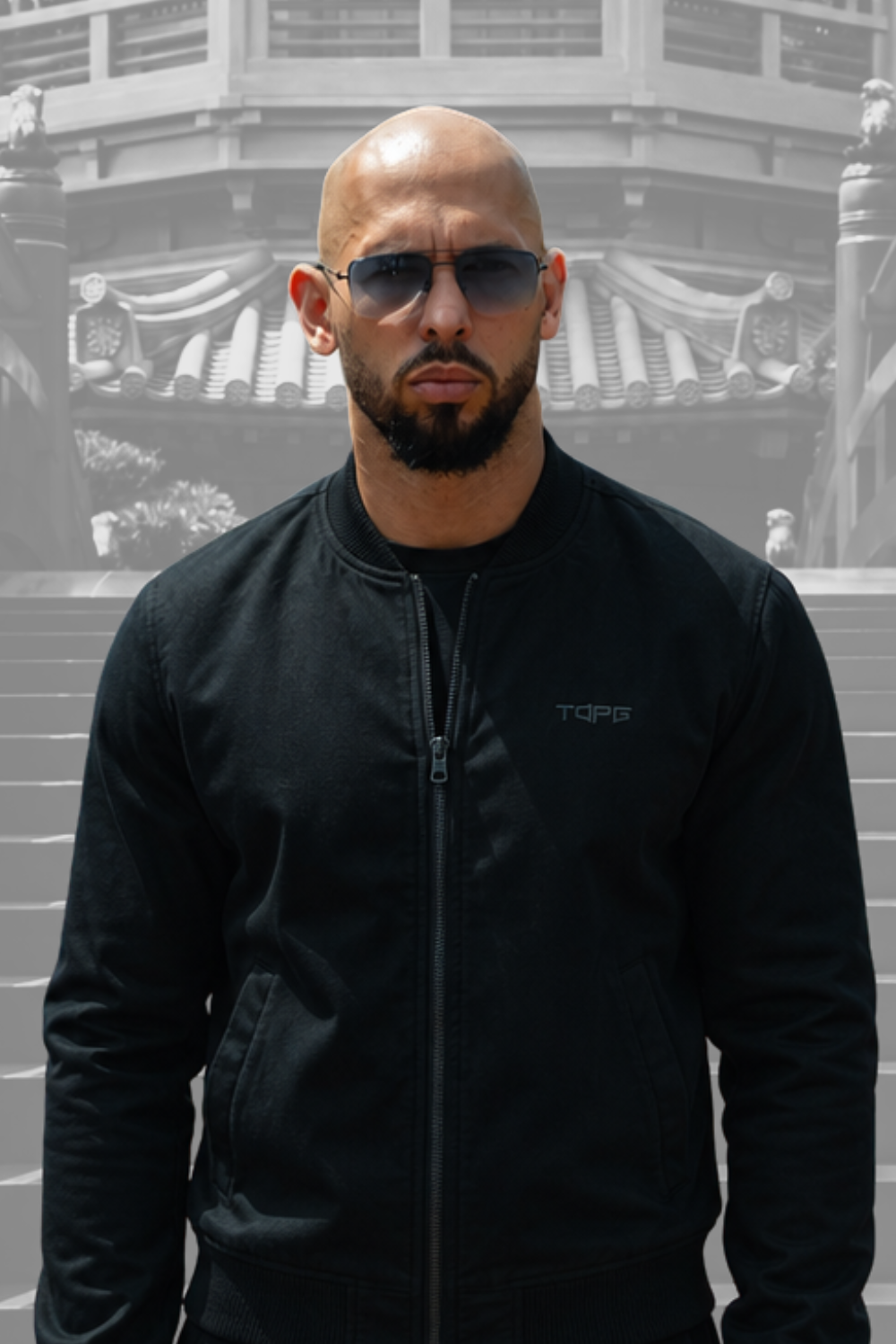 Black Line Bomber Jacket Black