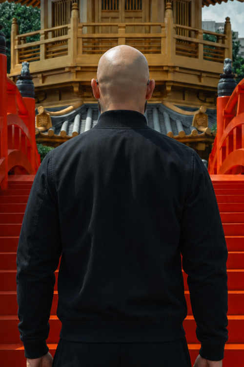 Black Line Bomber Jacket Black