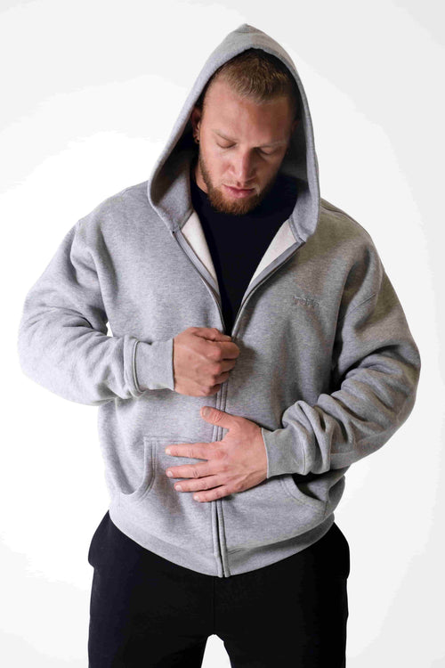 Axis Zip Hoodie Heather front view Top G men's zip hoodie