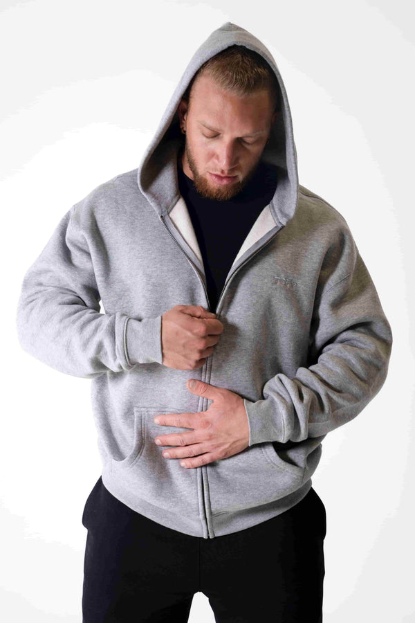 Axis Zip Hoodie Heather front view Top G men's zip hoodie