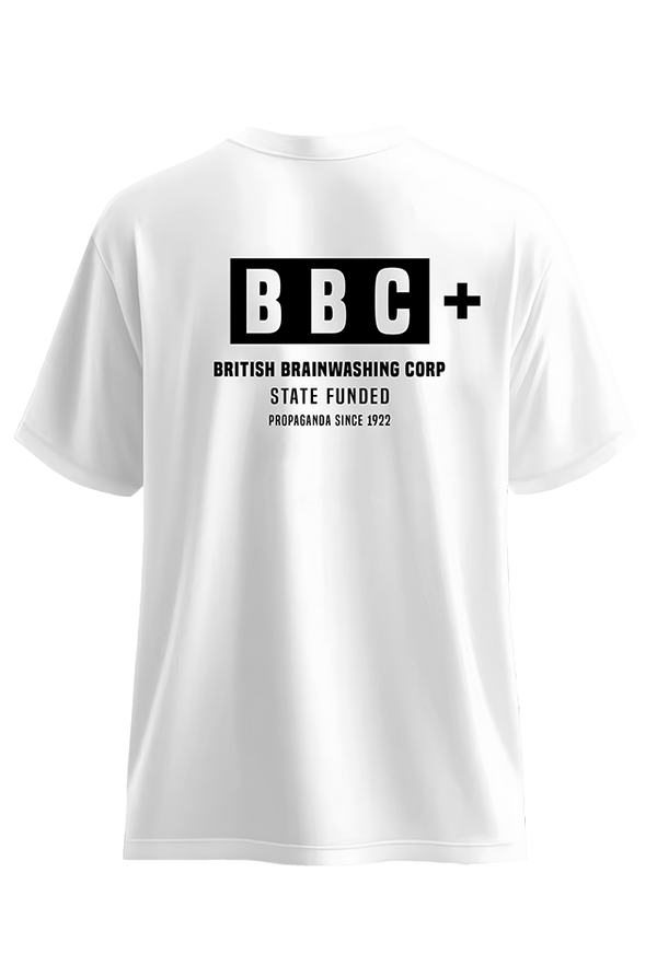 British Brainwashing Corp White back view Top G men's t shirt