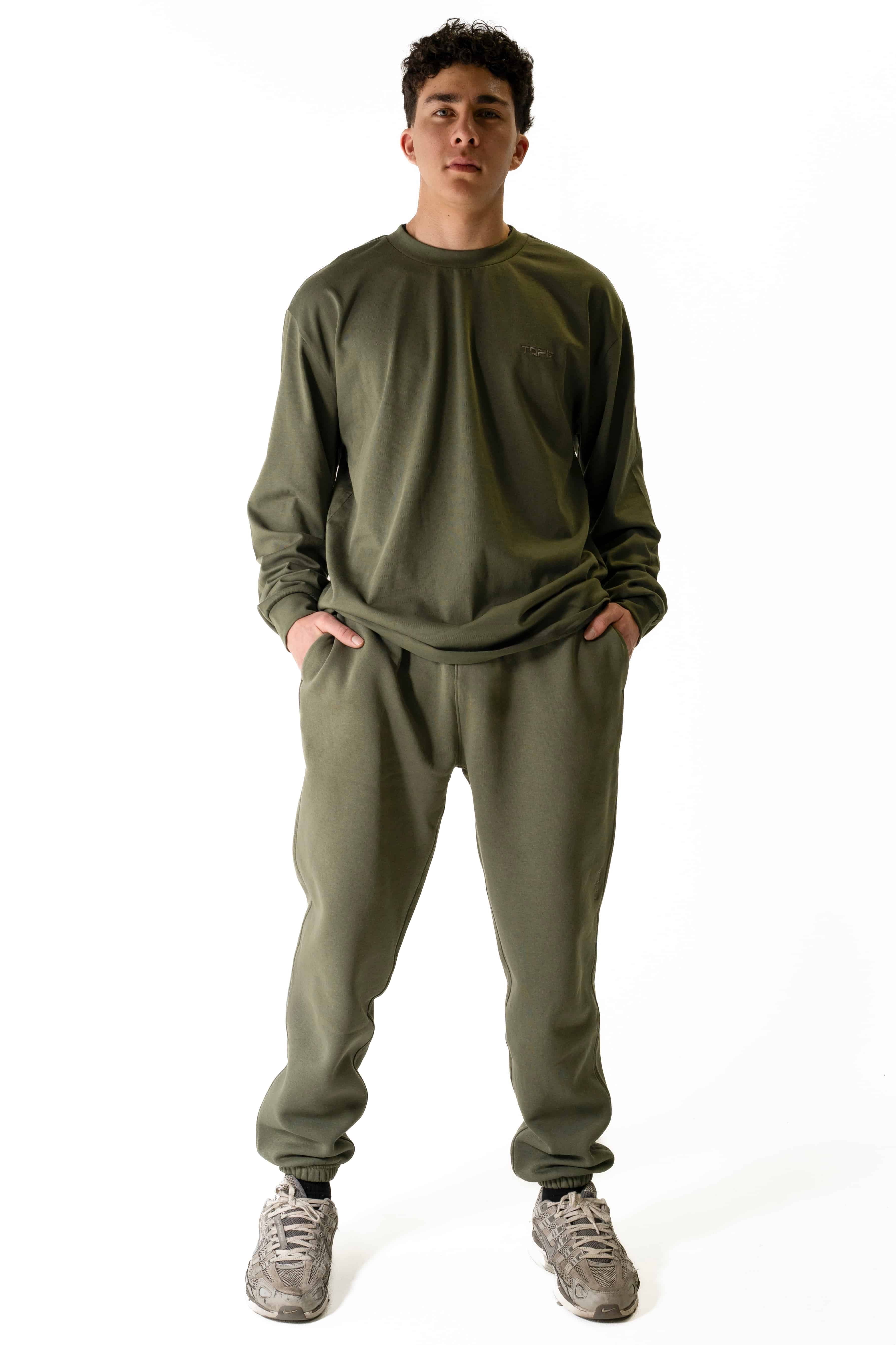 Essential Oversized Long Sleeve Cypress front view Top G men's t shirt