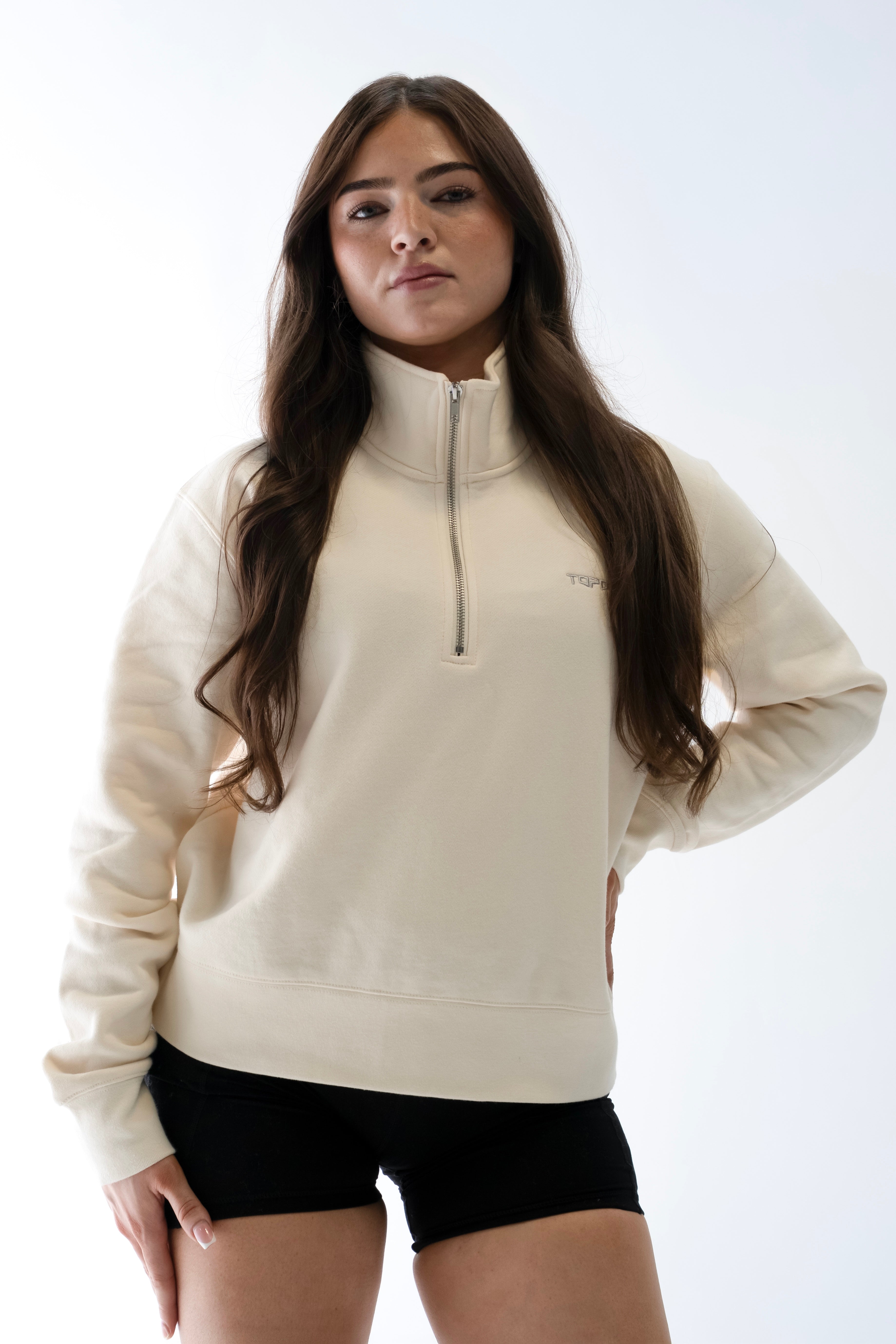 TG Half Zip Crew Bone DSC09829