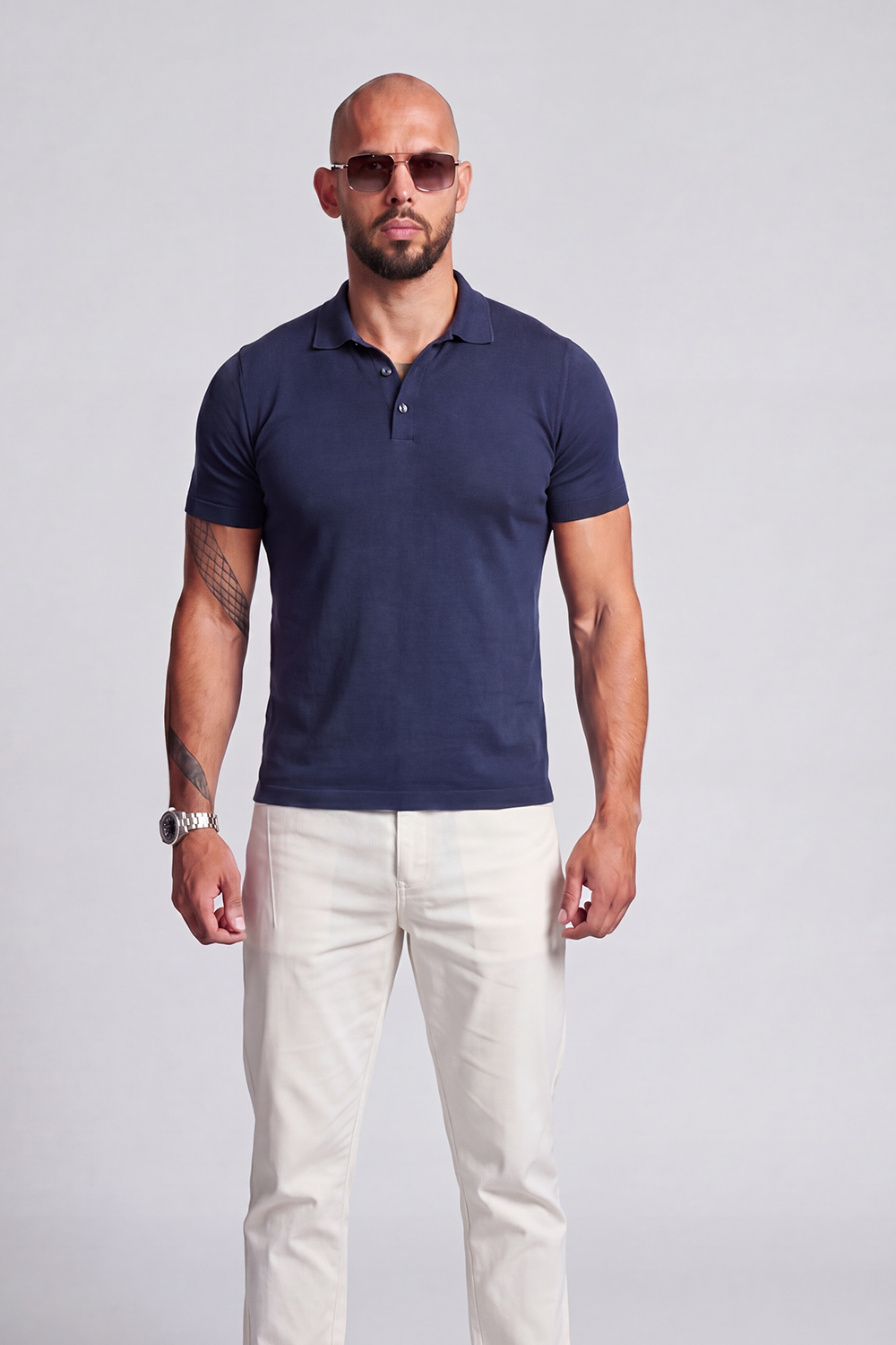 Apex Slim Fit Polo Navy Blue