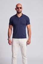 Apex Slim Fit Polo Navy Blue