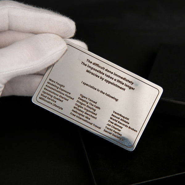 The Tate Business Card close-up Top G product