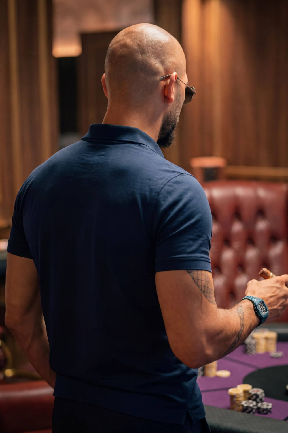 Apex Slim Fit Polo Navy Blue