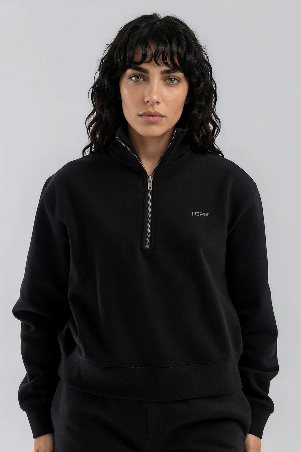 TG Half Zip Crew Black