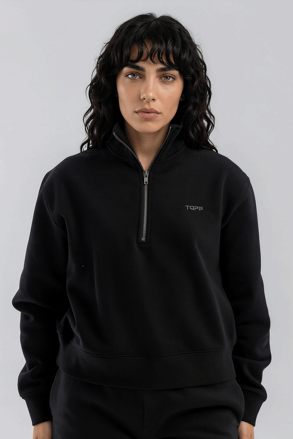 TG Half Zip Crew Black