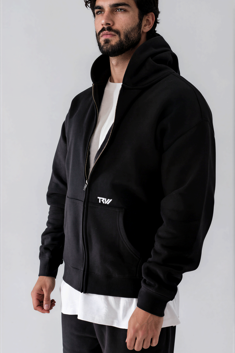 TRW Zip Hoodie Black