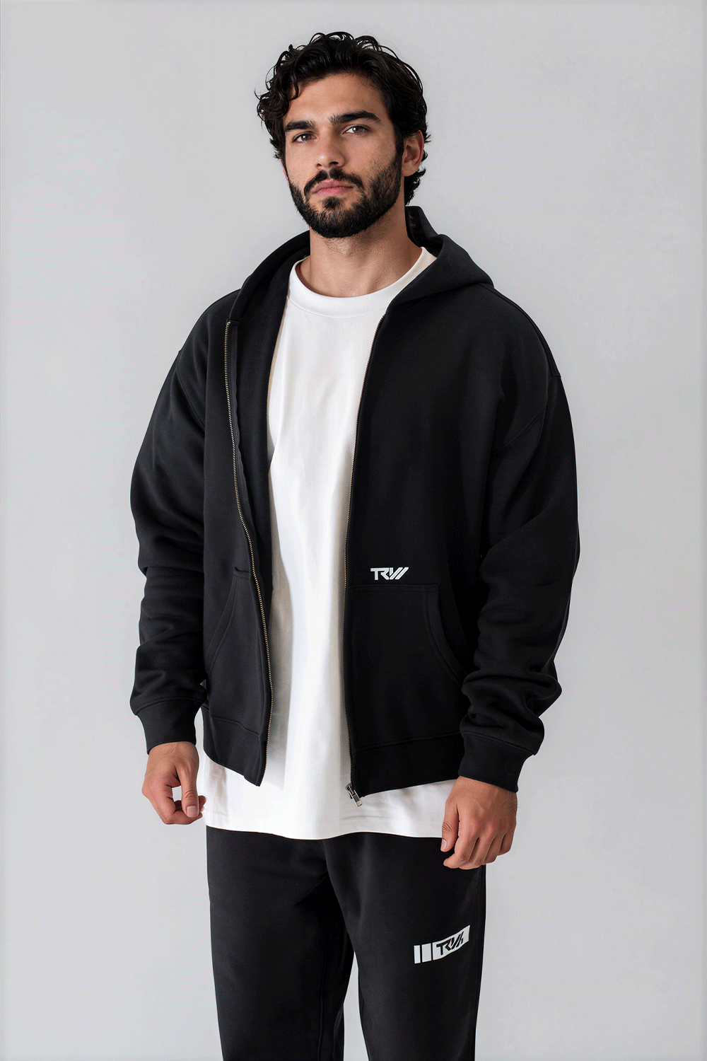 TRW Zip Hoodie Black