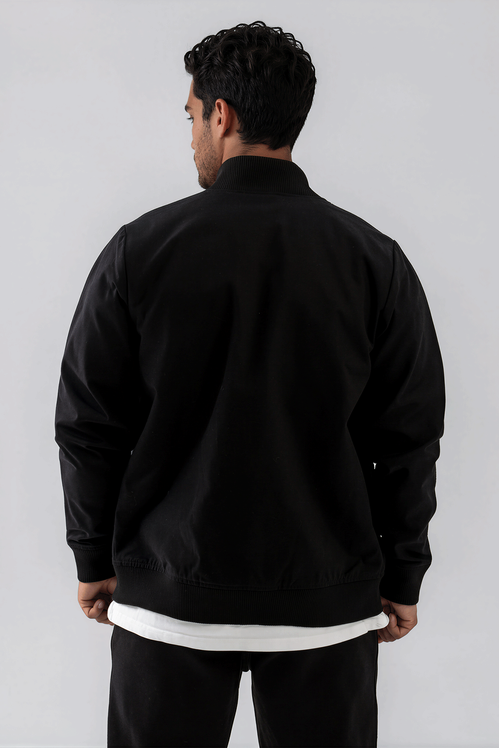 Black Line Bomber Jacket Black