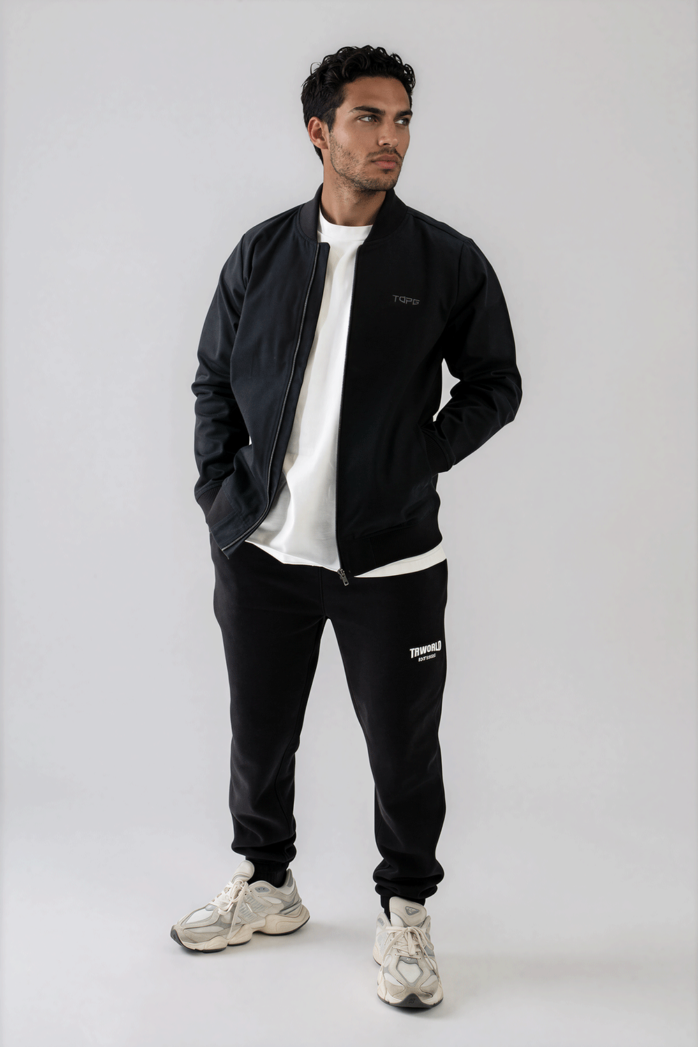 Black Line Bomber Jacket Black