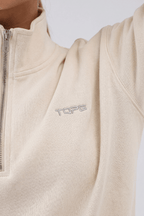 TG Half Zip Crew Bone