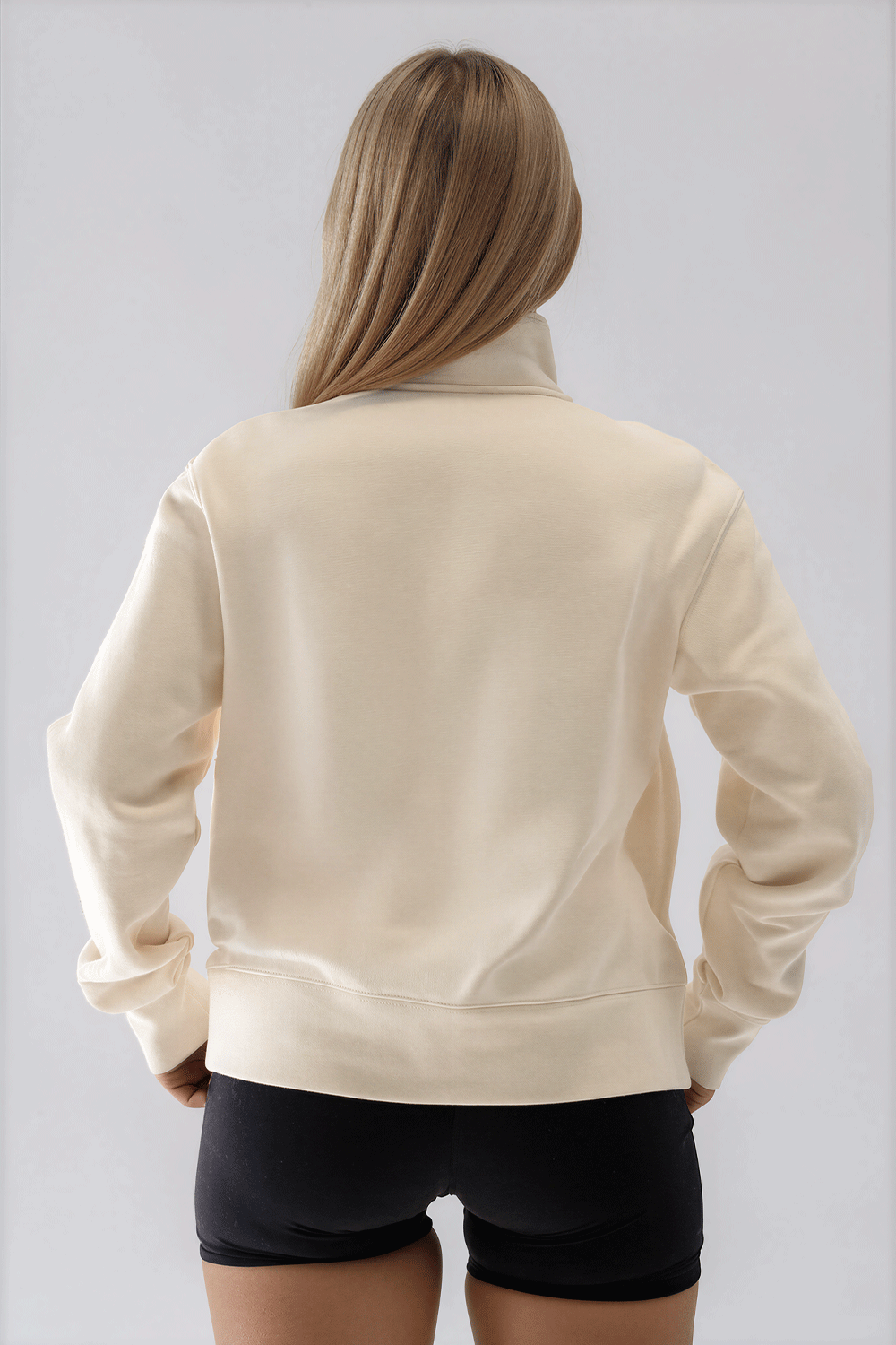 TG Half Zip Crew Bone