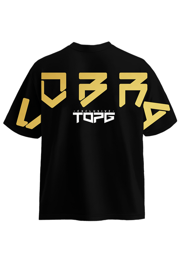 Cobra Shield Tee Black Gold front view Top G men's t shirt