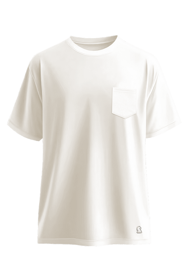 Legacy Pocket Tee Ivory front view Top G men's t shirt