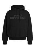 Built Different Hoodie Blackout Edition front view Top G men's hoodie