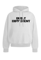 Built Different Hoodie White back view Top G men's hoodie