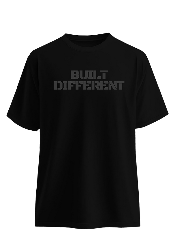 Built Different Blackout front view Top G men's t shirt