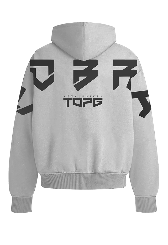 Cobra Shield Grey front view Top G men's hoodie