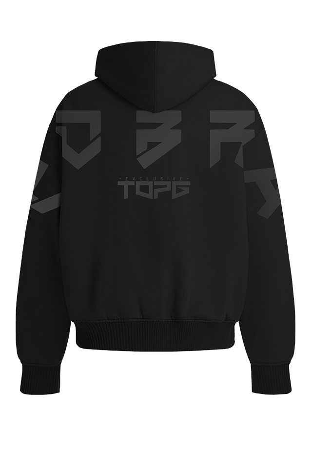 Cobra Shield Blackout Edition front view Top G men's hoodie