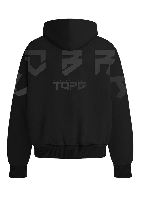 Cobra Shield Blackout Edition front view Top G men's hoodie