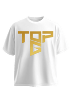 Cobra Shield Tee White Gold front view Top G men's t shirt