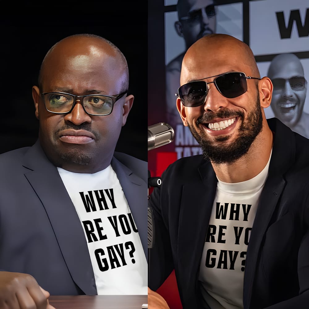 Why are you Gay? Black Face back view Top G men's t shirt