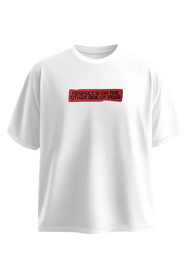 Embrace Fear White front view Top G men's t shirt
