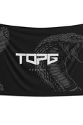 Cobra Flag Black - indoor wall tapestry, cobra and TOPG detail