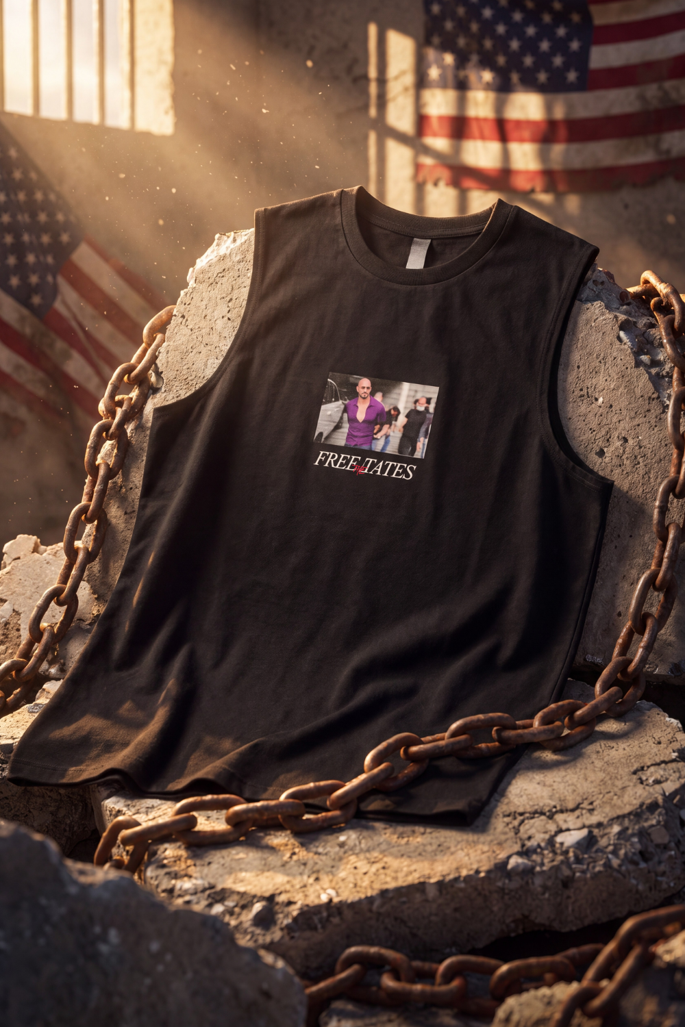 Free The Tates Vest Black