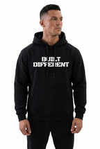 Built Different Hoodie Black front view Top G men's hoodie