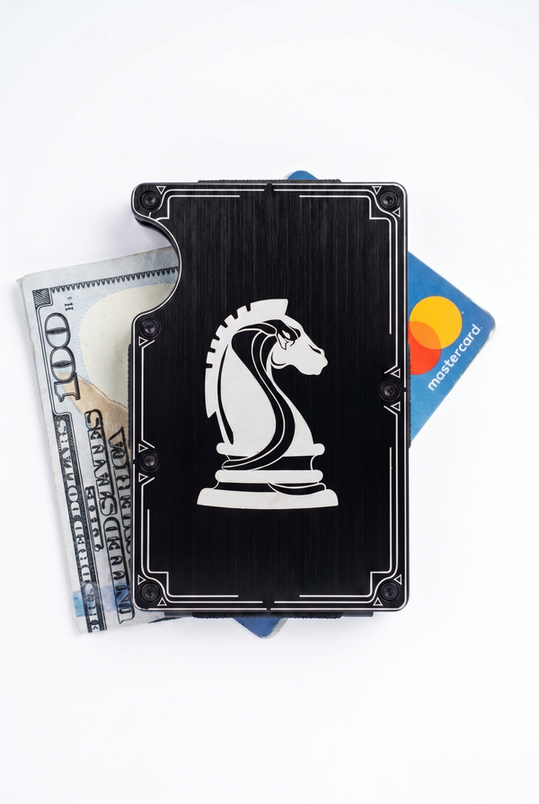 Cards and Cash Black front view Top G wallet