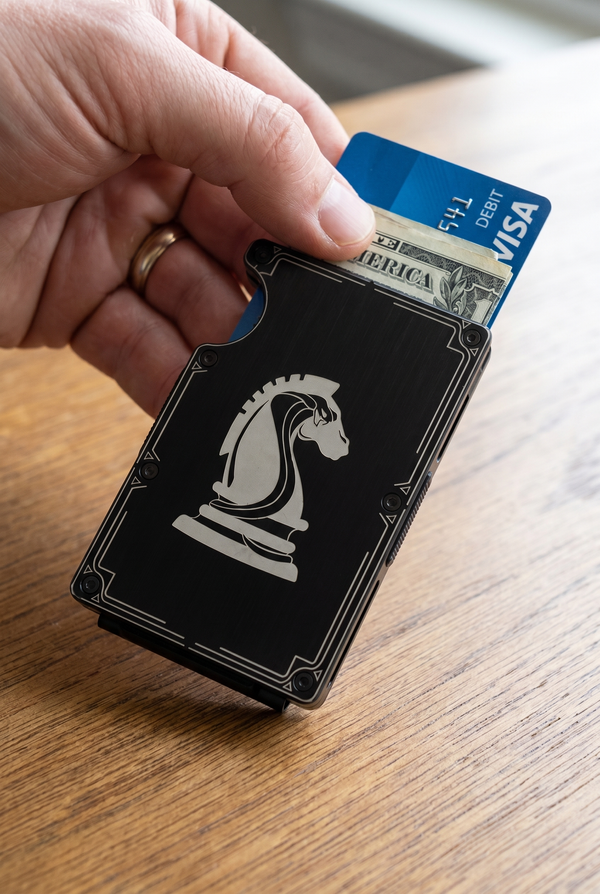 Cards and Cash Black back view Top G wallet