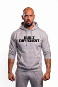 Built Different Hoodie Grey front view Top G men's hoodie
