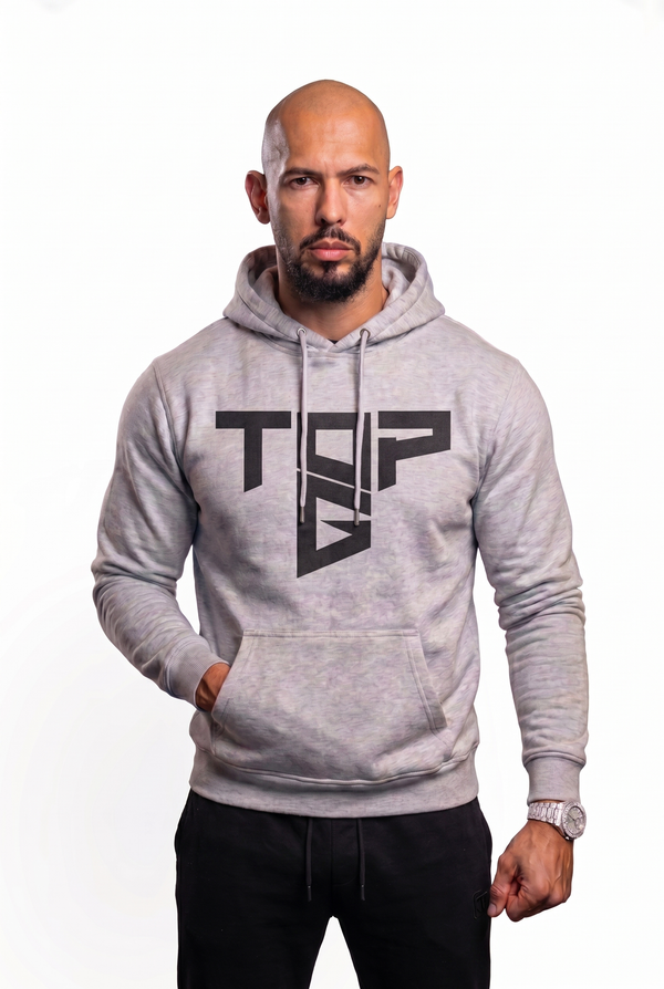 Cobra Shield Grey front view Top G men's hoodie
