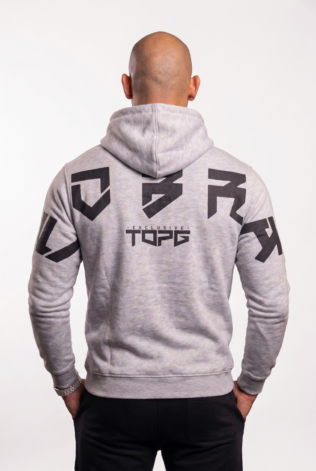 Cobra Shield Grey side view Top G men's hoodie