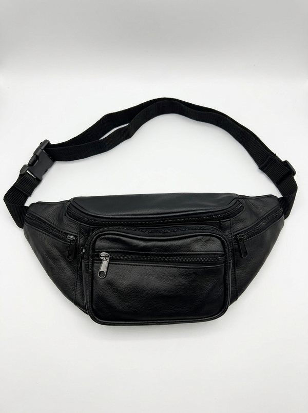 Cobra Leather Waist Pack Black