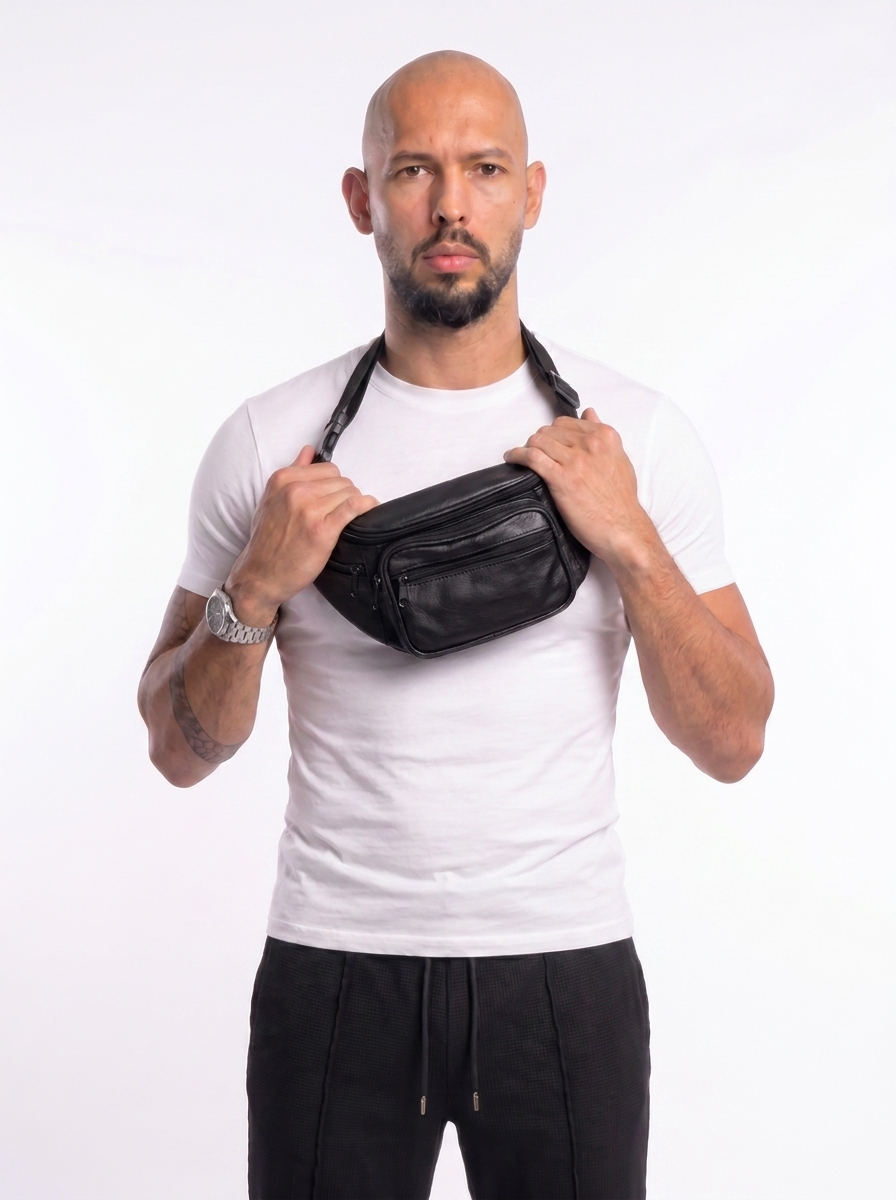 Cobra Leather Waist Pack Black